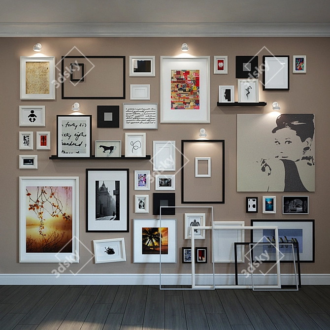 Title: IKEA Frames Wall Composition 3D model image 1