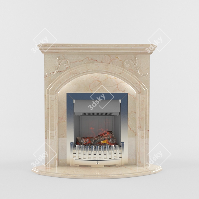 IllumiHeat Fireplace: Backlit Elegance 3D model image 1