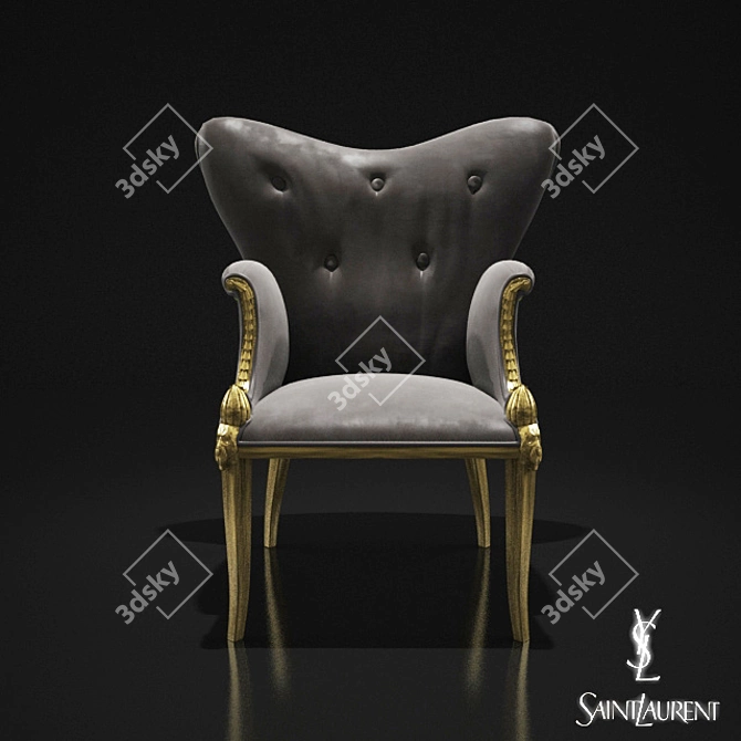 Luxurious YSL Chair: Exquisite Style 3D model image 1