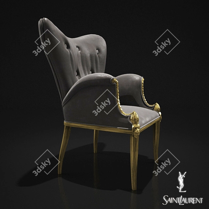Luxurious YSL Chair: Exquisite Style 3D model image 2