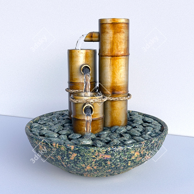 Serenity Bamboo Fountain 3D model image 1