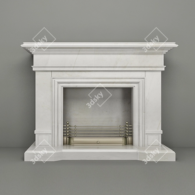 Elegant Hearth: Classic Fireplace 3D model image 1