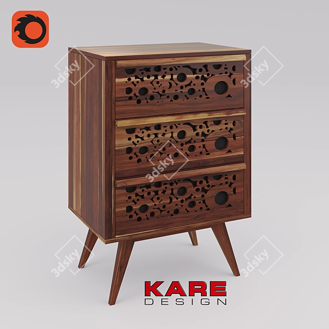 Modish Retro Chest 3D model image 1