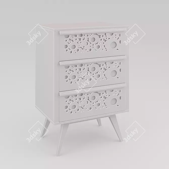 Modish Retro Chest 3D model image 2