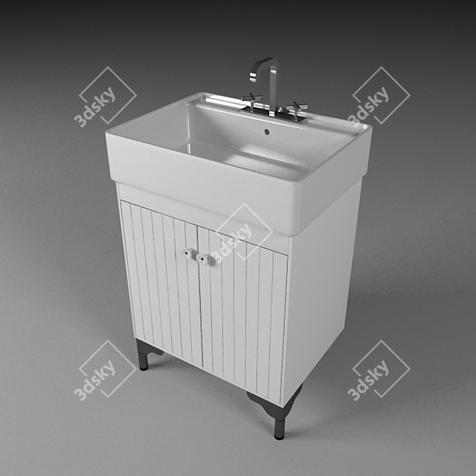 Under Sink Cabinet: White, 2 DVRTS 3D model image 1