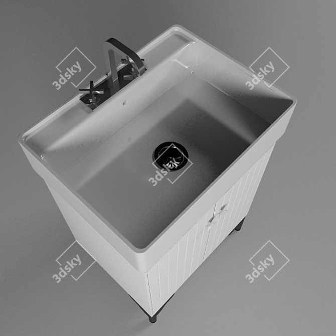 Under Sink Cabinet: White, 2 DVRTS 3D model image 2