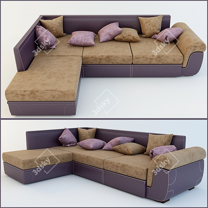 Bellus Denver Sofa: Modern Comfort 3D model image 1