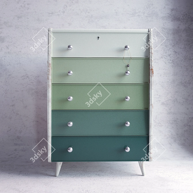 Antique-inspired Chest of Drawers 3D model image 1