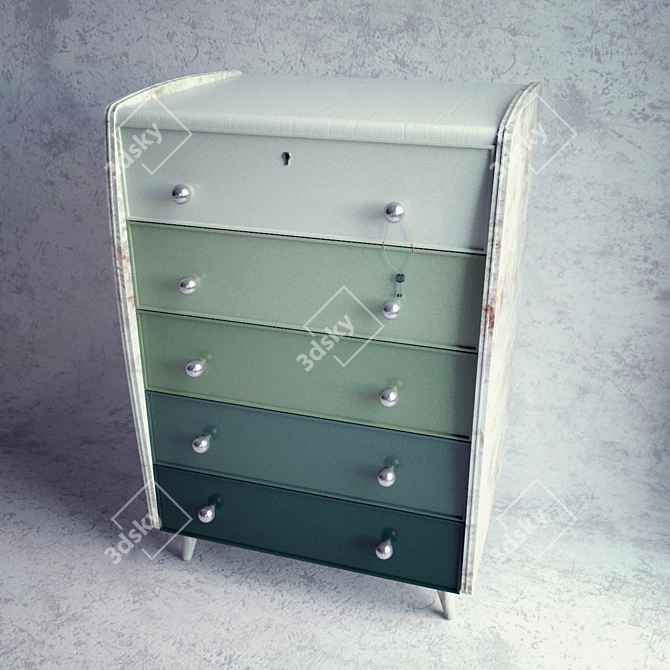 Antique-inspired Chest of Drawers 3D model image 3