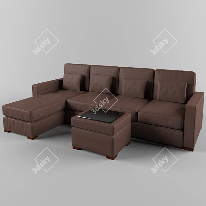 Cozy Corner Sofa for Stylish Living Rooms 3D model image 1