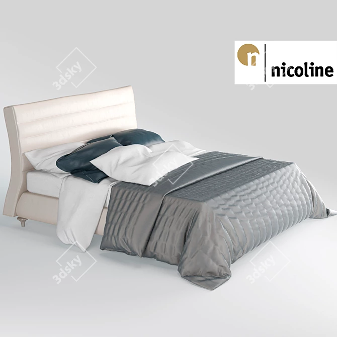 Nicoline Twister Bed 3D model image 1
