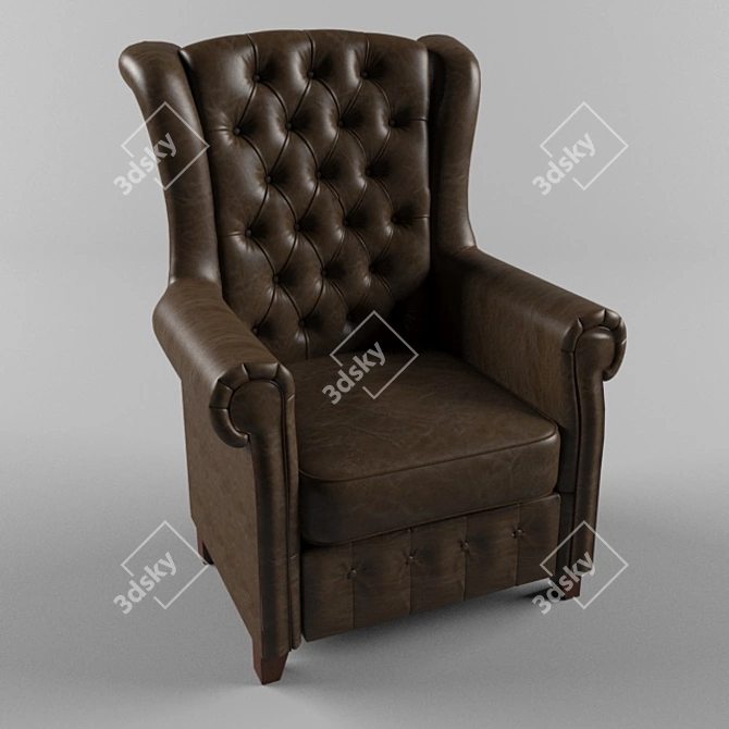 Luxury Leather Armchair 3D model image 1