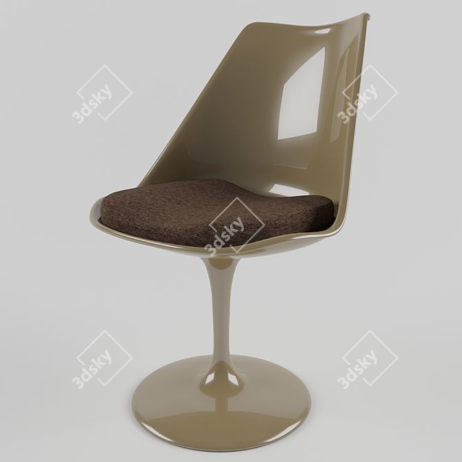 Modern Fiberglass Tulip Chair 3D model image 2