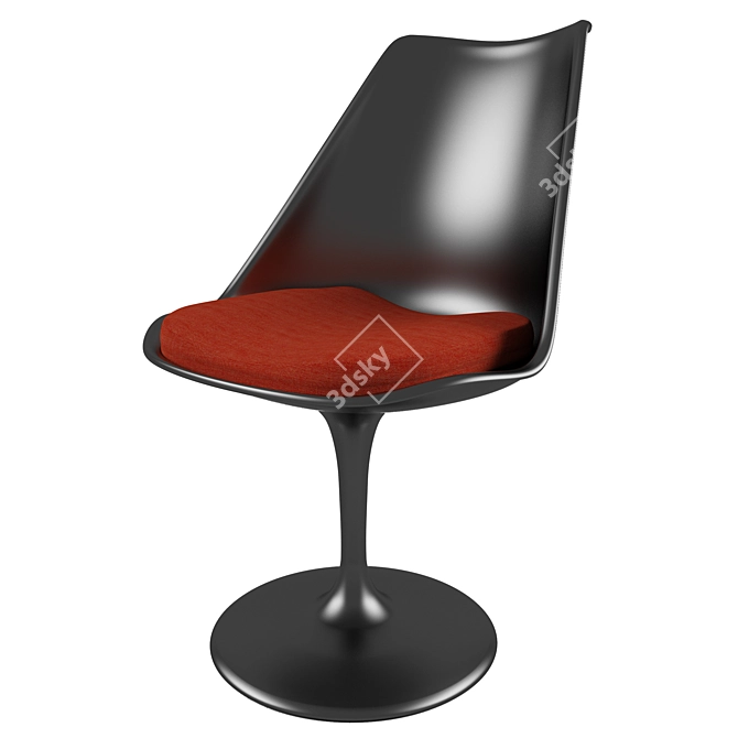 Modern Fiberglass Tulip Chair 3D model image 3