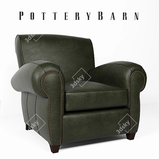 Manhattan Leather Armchair: Stylish & Luxurious 3D model image 1