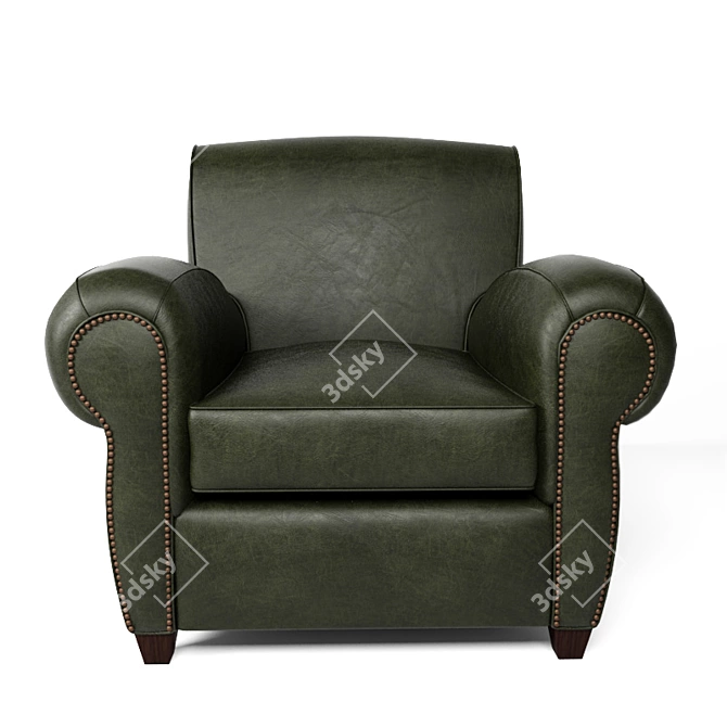 Manhattan Leather Armchair: Stylish & Luxurious 3D model image 2