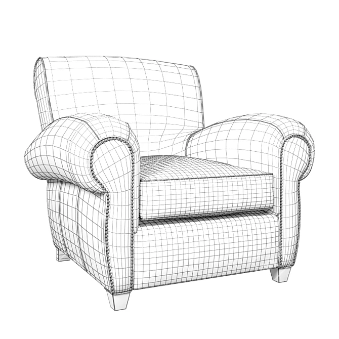 Manhattan Leather Armchair: Stylish & Luxurious 3D model image 3