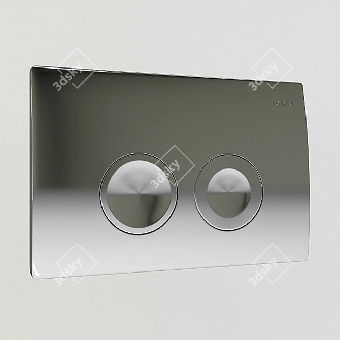 GEBERIT DELTA Flush Key - Sleek Chrome Finish 3D model image 1