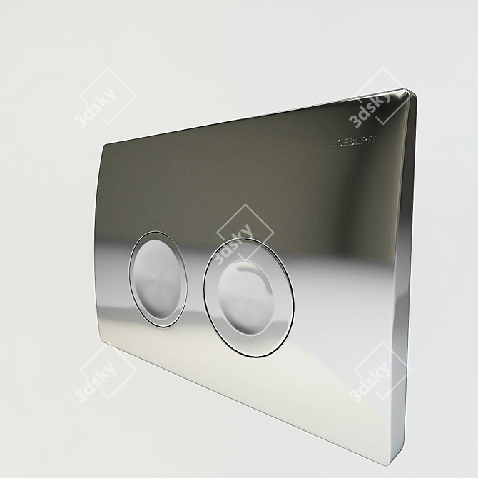 GEBERIT DELTA Flush Key - Sleek Chrome Finish 3D model image 2