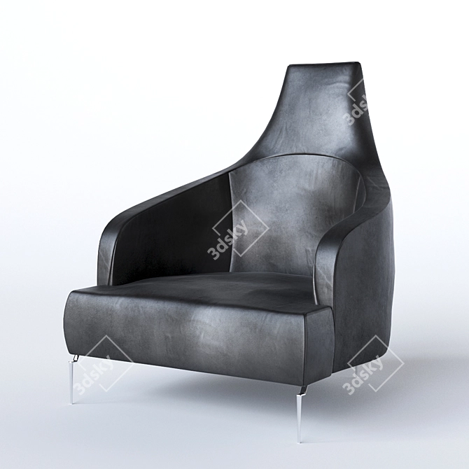 Title: Elegant Sofia Leather Armchair 3D model image 1