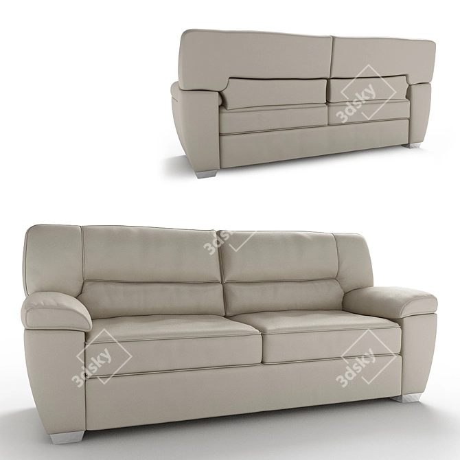 Classic Leather Sofa 3D model image 1