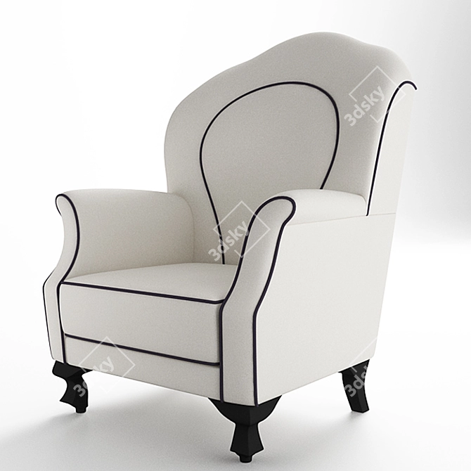 Elegant Classic Armchair 3D model image 1