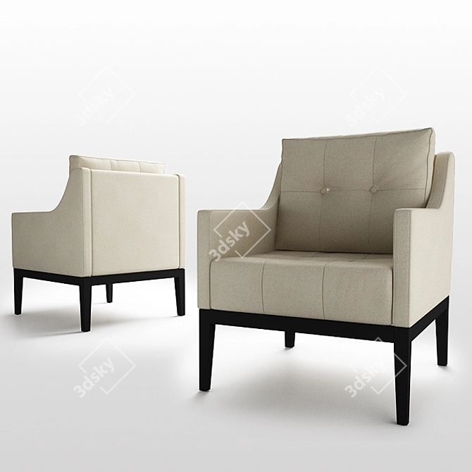 Cozy Lounge Armchair 3D model image 1