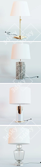 Elegant Desk Lamps Collection 3D model image 2