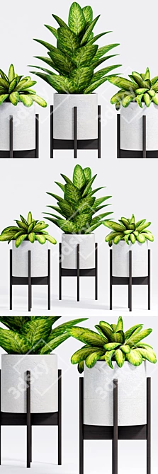 Leafy Oasis: Stylish Decorative Plant 3D model image 1