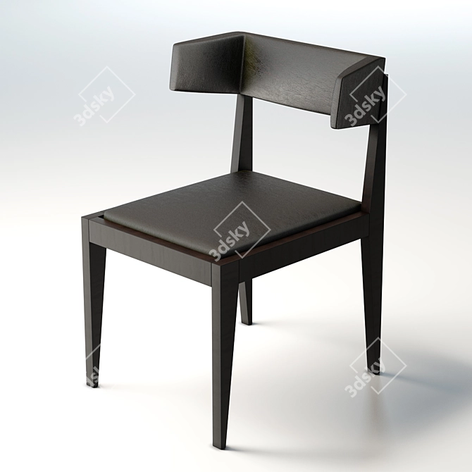 Sleek Ash Base Chair 3D model image 1