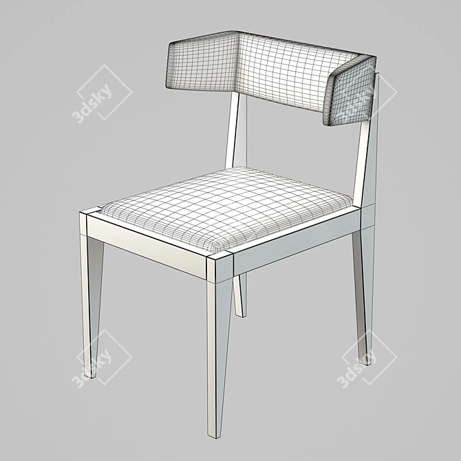 Sleek Ash Base Chair 3D model image 2