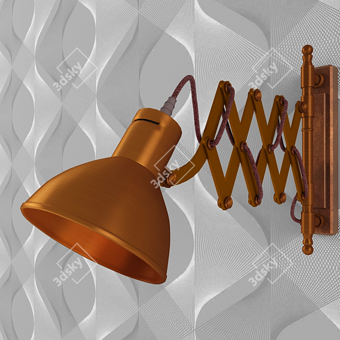 Vintage Bronze Wall Sconce 3D model image 1