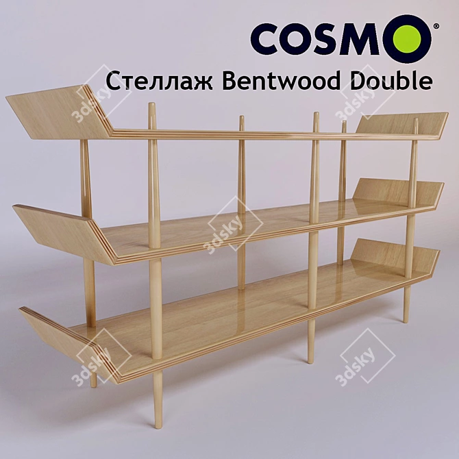 Bentwood Double Rack - Stylish Storage Solution 3D model image 1