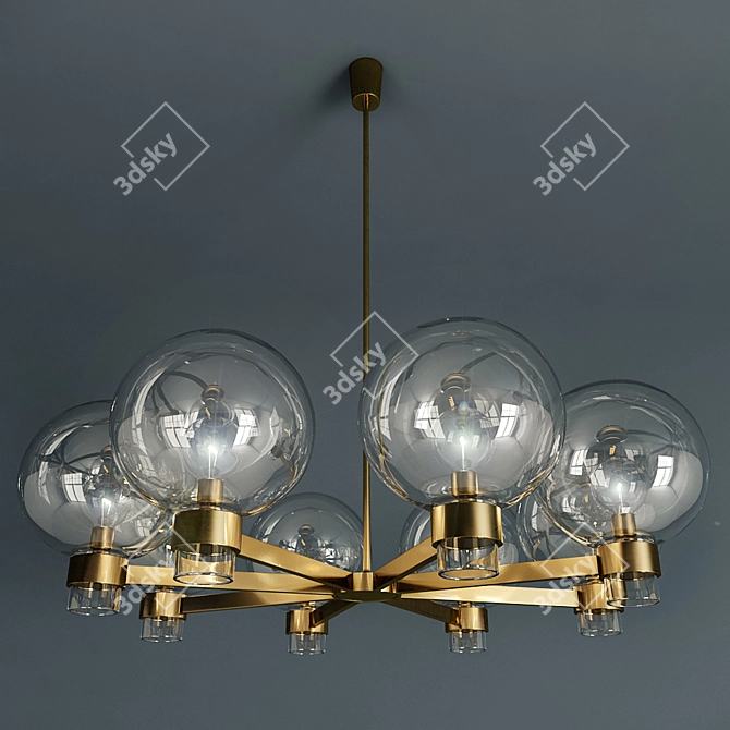 Sleek Swedish Modern Chandelier 3D model image 1