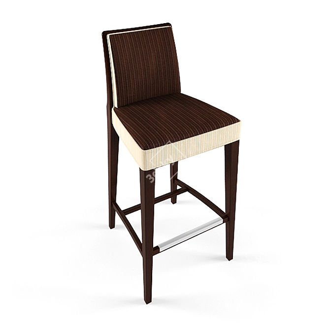 Newport Barstool - Modern Design, Brown & Ivory 3D model image 3