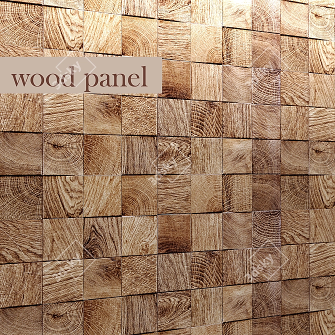 Wooden Panel: Natural Elegance 3D model image 1
