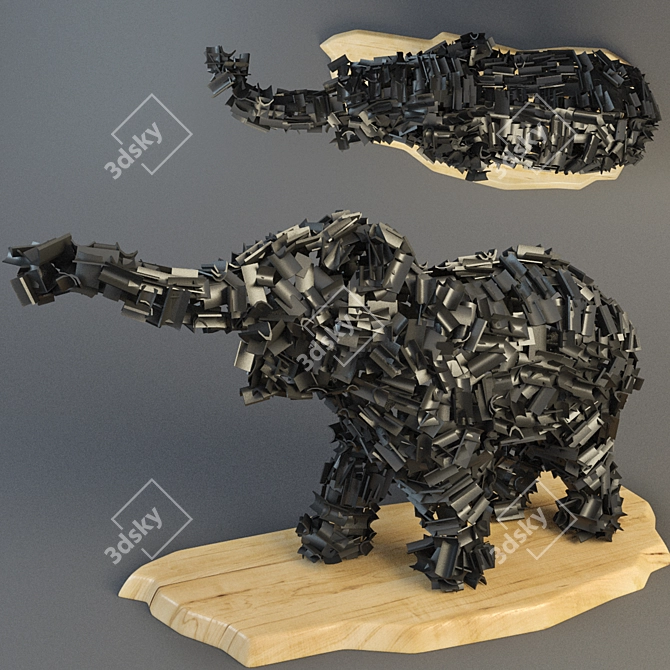 Whimsical Elephant Décor 3D model image 1