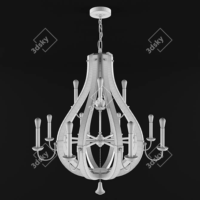 Elegant Middlefield Chandelier - 12 Candle Design 3D model image 2