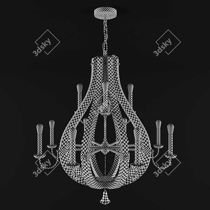 Elegant Middlefield Chandelier - 12 Candle Design 3D model image 3