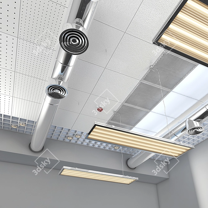 Versatile Ceiling Panels: Perforated, Acoustic, Diffusers 3D model image 1