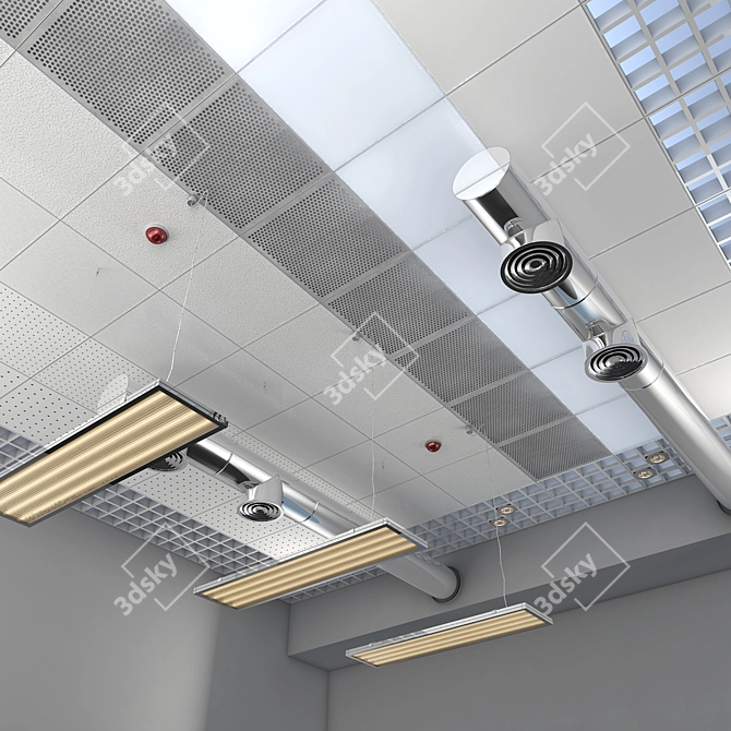 Versatile Ceiling Panels: Perforated, Acoustic, Diffusers 3D model image 2