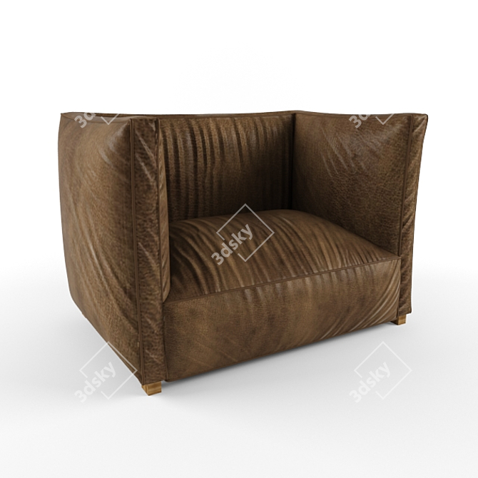 Vintage Leather Armchair 3D model image 2