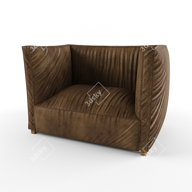 Vintage Leather Armchair 3D model image 3