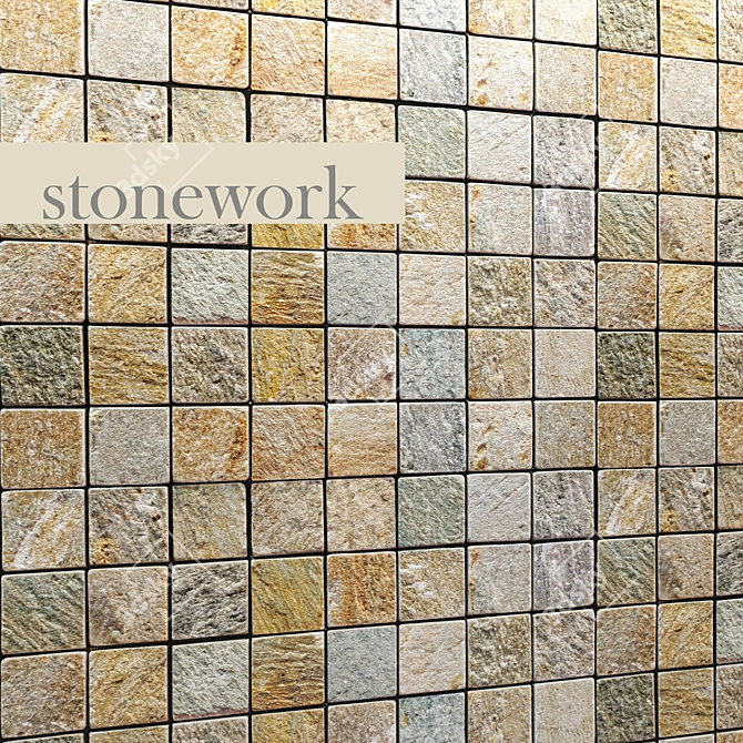 Title: Natural Stone Mosaic 3D model image 1