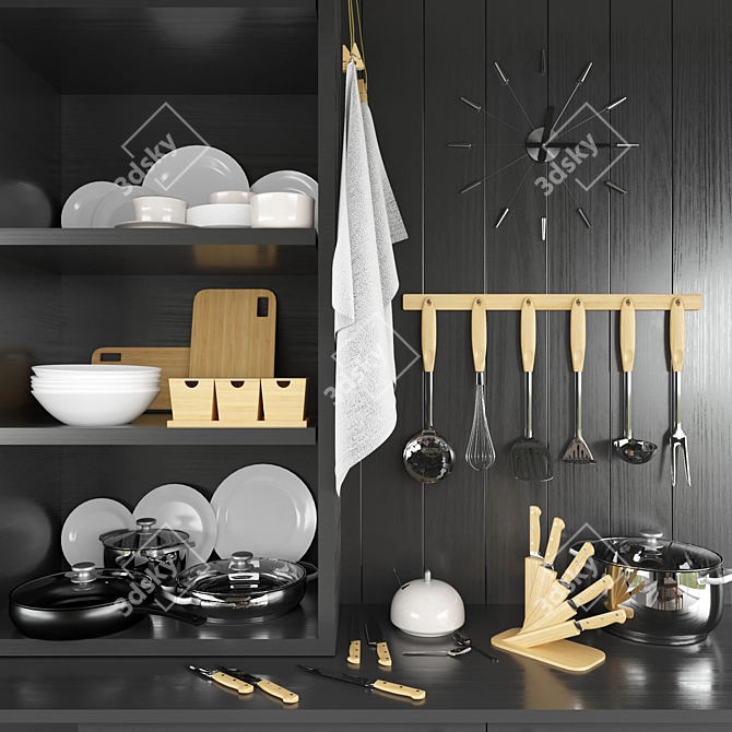 Kitchen Essentials Set 3D model image 1