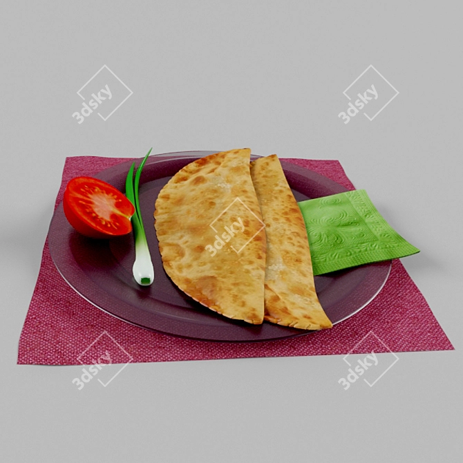 Sizzling Chebureki 3D model image 1