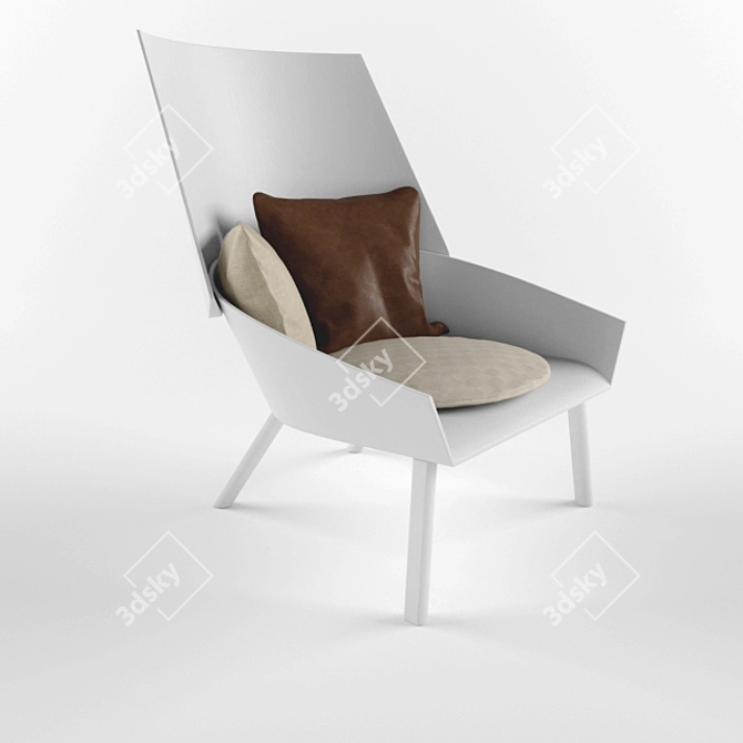 Elegant Eugene Lounge Chair 3D model image 2