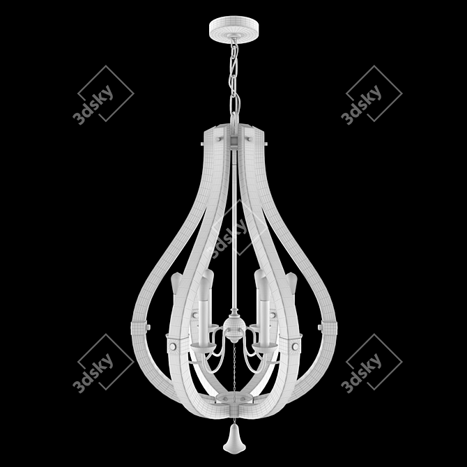 Elegant Middlefield Chandelier: 6 Candlelights 3D model image 2