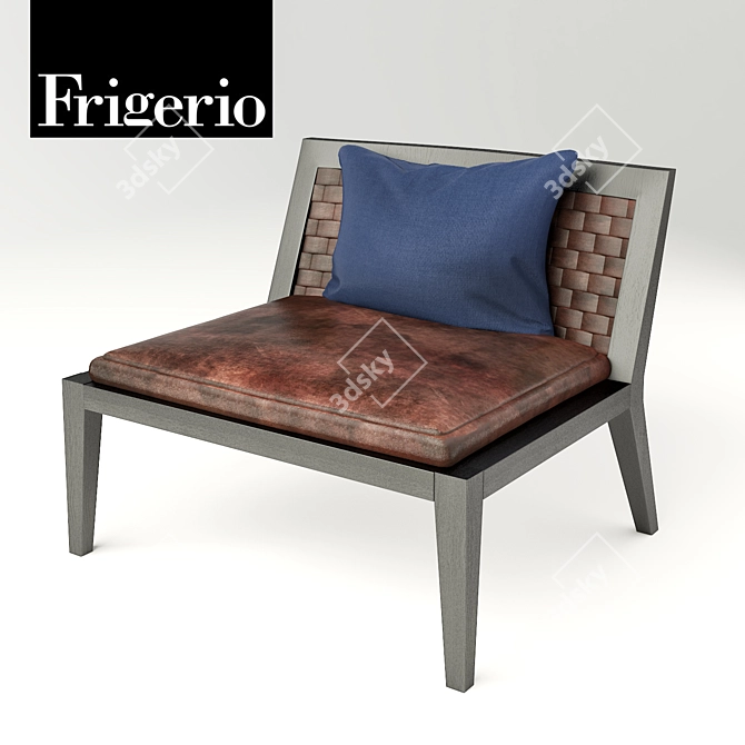 Frigerio Salotti Guilia Chair: The Perfect Blend of Leather and Wood 3D model image 1