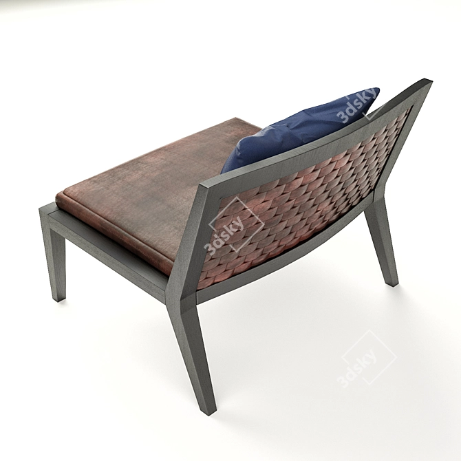 Frigerio Salotti Guilia Chair: The Perfect Blend of Leather and Wood 3D model image 2